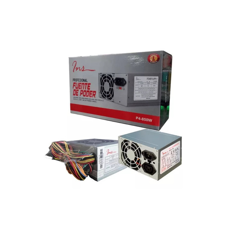 Fuente de Poder INS ATX P4 850W 110V 220V para PC