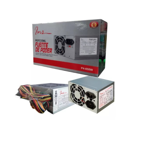 Fuente de Poder INS ATX P4 850W 110V 220V para PC