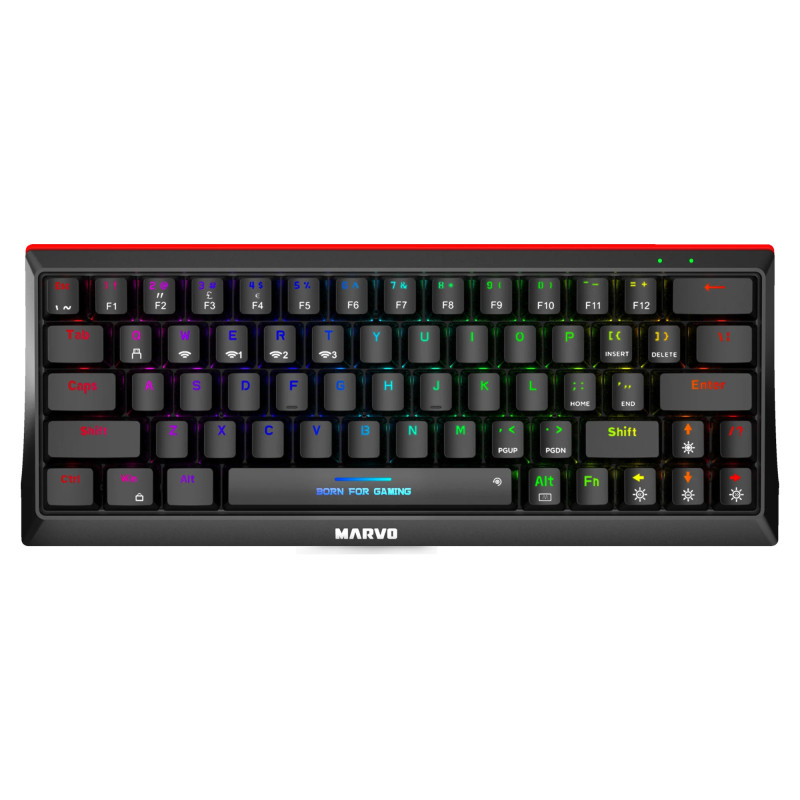 Teclado Mecánico Marvo KG962W Switch Blue RGB Tri-Mode