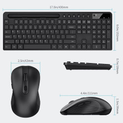 Kit Teclado + Mouse Marvo KC411W Inalámbrico con Soporte Móvil