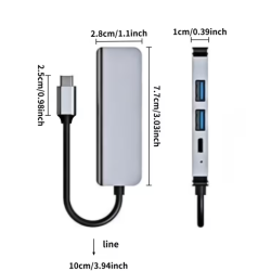 Hub USB Tipo-C 4 en 1 HDMI 4K 2 USB 3.0
