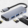 Hub USB Tipo-C 4 en 1 HDMI 4K 2 USB 3.0