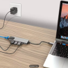 Hub USB Tipo-C HDMI Ethernet 2 USB 3.0 Metálico