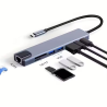 Hub USB Tipo-C 8 en 1 HDMI Ethernet USB 3.0 Metálico