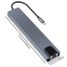 Hub USB Tipo-C 8 en 1 HDMI Ethernet USB 3.0 Metálico