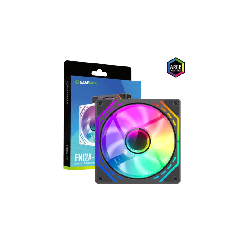 Ventilador PC GameMax FN12A 120mm RGB Rainbow PWM