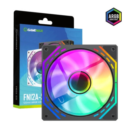 Ventilador PC GameMax FN12A 120mm RGB Rainbow PWM