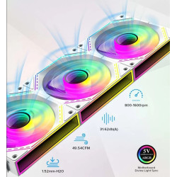 Kit Ventiladores PC GameMax FN12A 3×120mm ARGB PWM