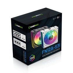 Kit Ventiladores PC GameMax FN12A 3×120mm ARGB PWM