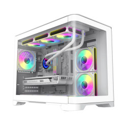 Case GameMax HYPE-M WH M-ATX ARGB Vidrio Curvo