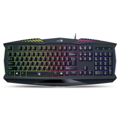 Teclado Gamer Genius Scorpion K220 SP BK Iluminación Arco Iris
