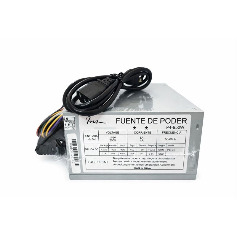 Fuente de Poder INS ATX P4 950W 110V 220V