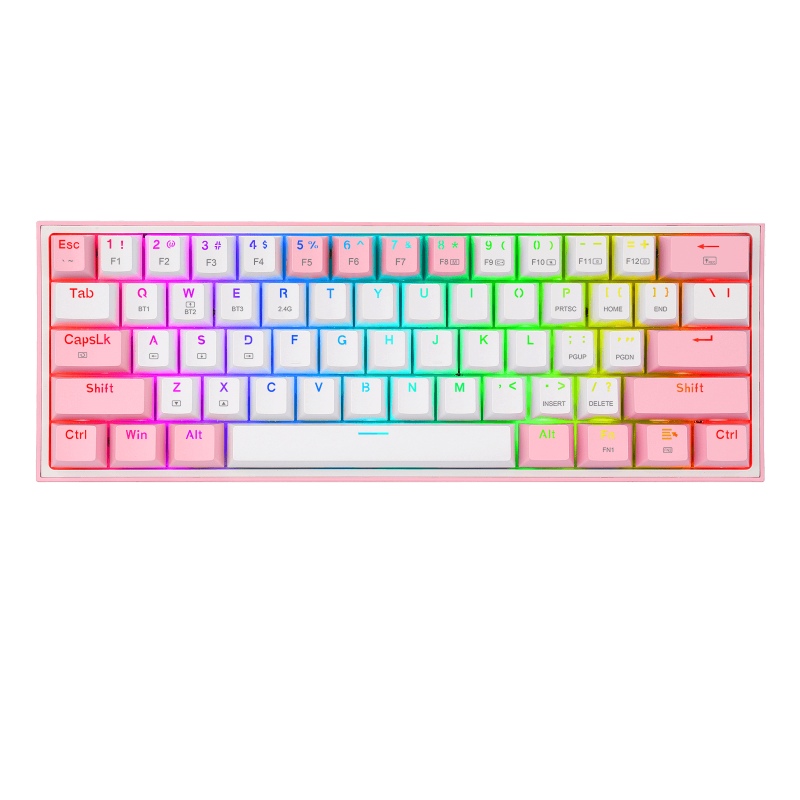 Teclado Mecanico Redragon Fizz Pro K616 RGB White Pink