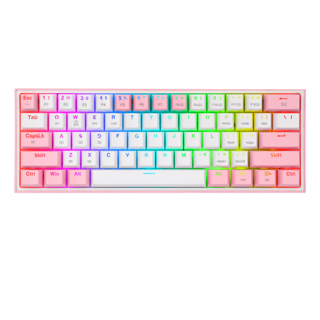 Teclado Mecanico Redragon Fizz Pro K616 RGB White Pink