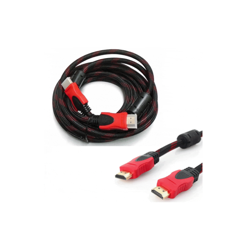 Cable HDMI 3 Metros 1080p SC50210 Trenzado Negro Rojo