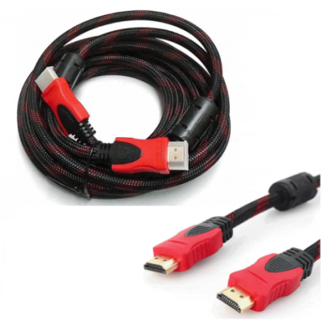 Cable HDMI 3 Metros 1080p SC50210 Trenzado Negro Rojo