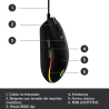 Mouse Logitech Gaming G203 Alambrico RGB Lightsync 8000 DPI