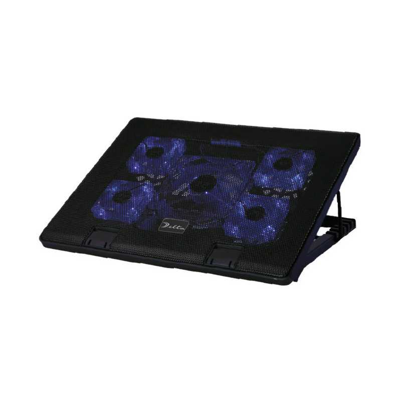 Base de Enfriamiento Delta VAIU-505 LED Azul 5 Fans Dual USB