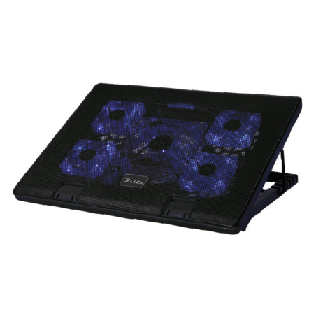 Base de Enfriamiento Delta VAIU-505 LED Azul 5 Fans Dual USB