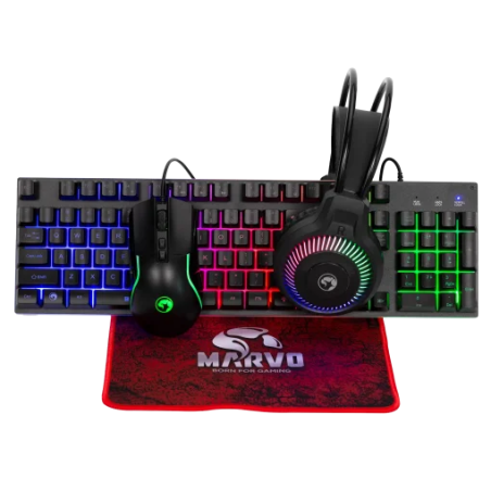 Kit Gamer 4 en 1 Marvo CM416 SP Loot 40 Teclado Mouse RGB
