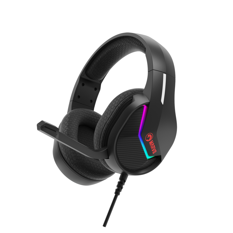 Audifonos Gamer Marvo H8618 Bk Tactic 40 RGB USB