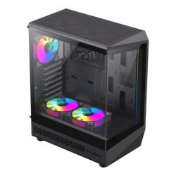 Case GameMax Vista COC AB BK Gabinete ATX Panorámico USB-C ARGB