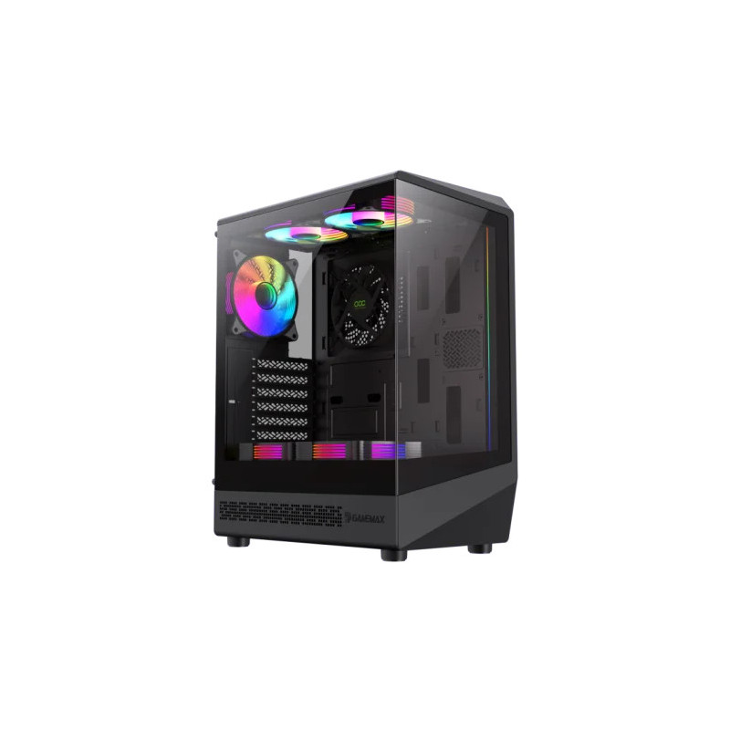 Case GameMax Vista COC AB BK Gabinete ATX Panorámico USB-C ARGB