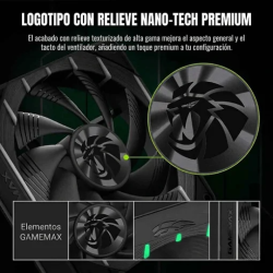 Ventilador GameMax Tornado T12 ARGB 2200 RPM PWM 120mm