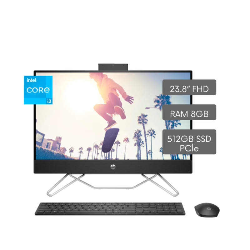 Computador AIO HP 24” Core i3 12ª Gen 8GB 512GB SSD