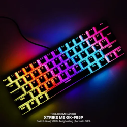Teclado Mecánico Xtrike Me GK-985P 60% 61 Teclas RGB Arcoíris